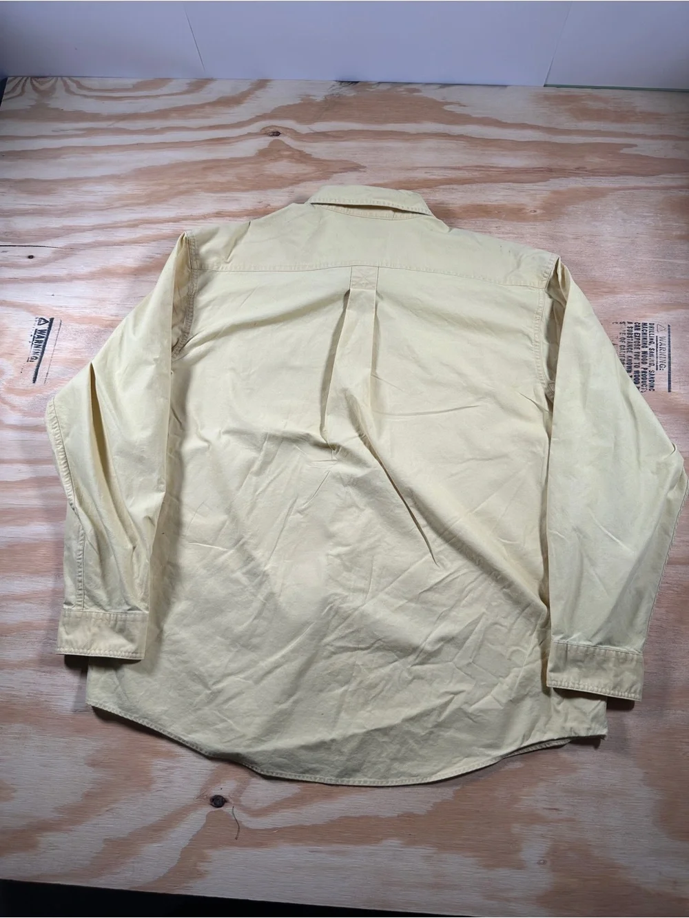 Vintage L.L. Bean Cotton Canvas Utility Work Shirt Yellow Size XL Regular